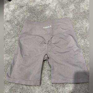 Aurola Biker Shorts Workout Spandex Booty Shorts Purple Gray Shorts Size S M